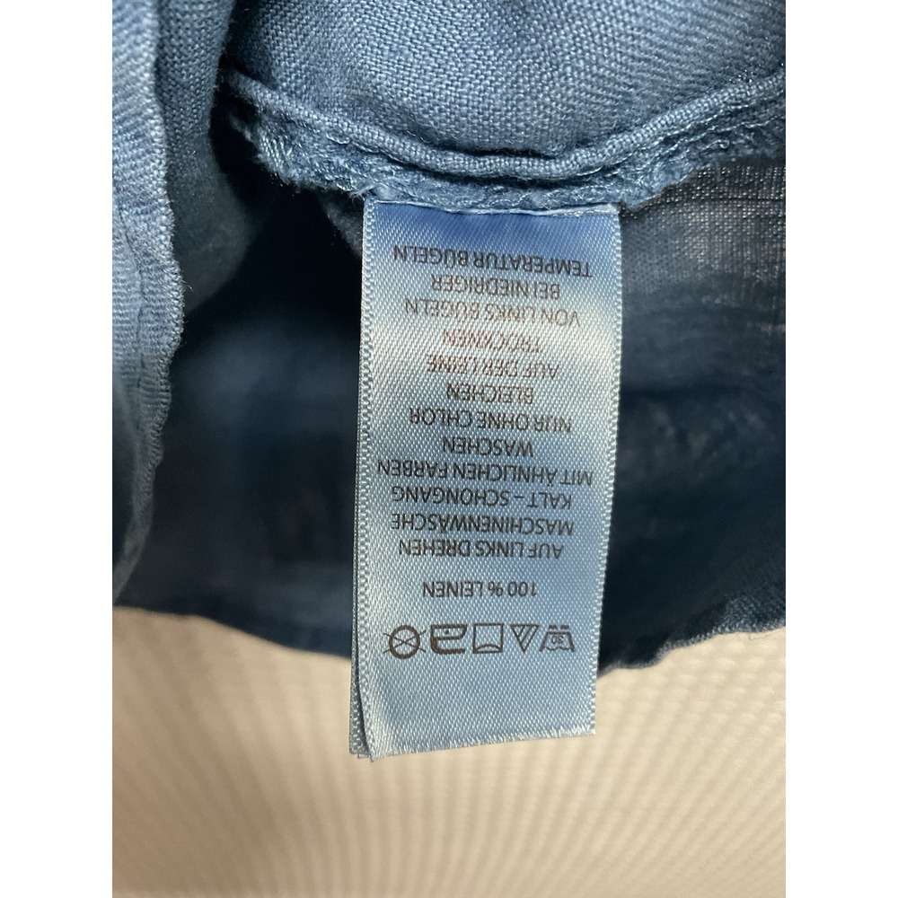 Artisan 100% Linen Jean Women's Small Denim Dress Mini Y2K‎ Spring Summer Beach - Picture 4 of 8